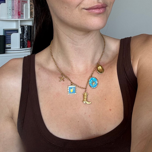 Blue Coastal Cowboy Charm Necklace