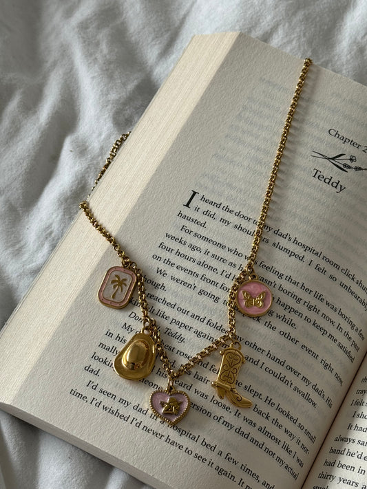 Pink Coastal Cowboy Charm Necklace