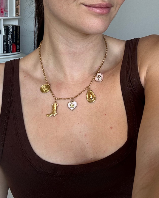 Pink Coastal Cowboy Charm Necklace