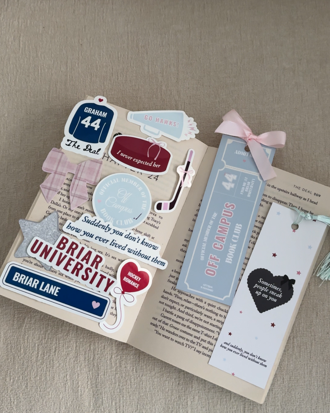 Off Campus Bookmark & Sticker pack