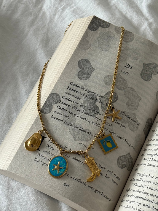 Blue Coastal Cowboy Charm Necklace