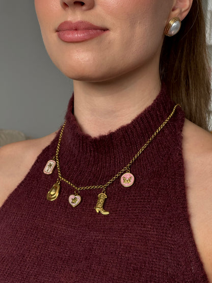 Pink Coastal Cowboy Charm Necklace